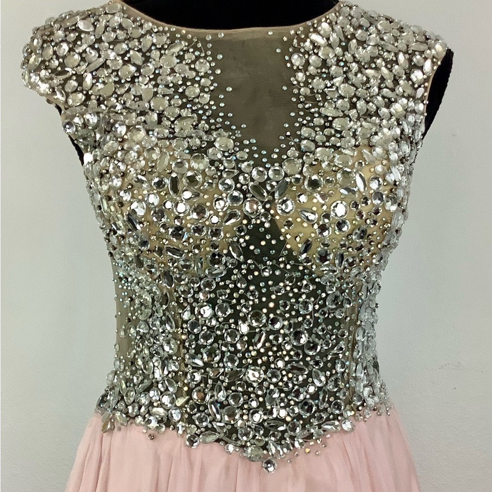 1611P0227A Crystal Embellished Illusion Gown main image 0
